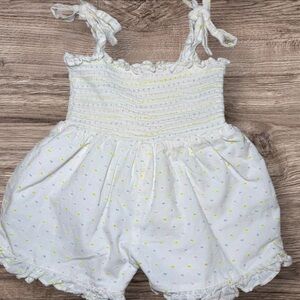 White Kids romper with Yellow Accents